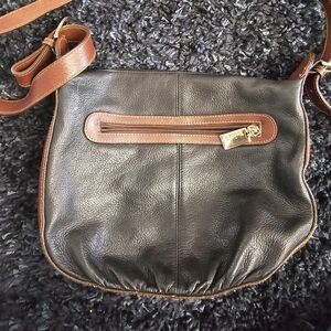 Black and Brown Leather Crossbody Bag